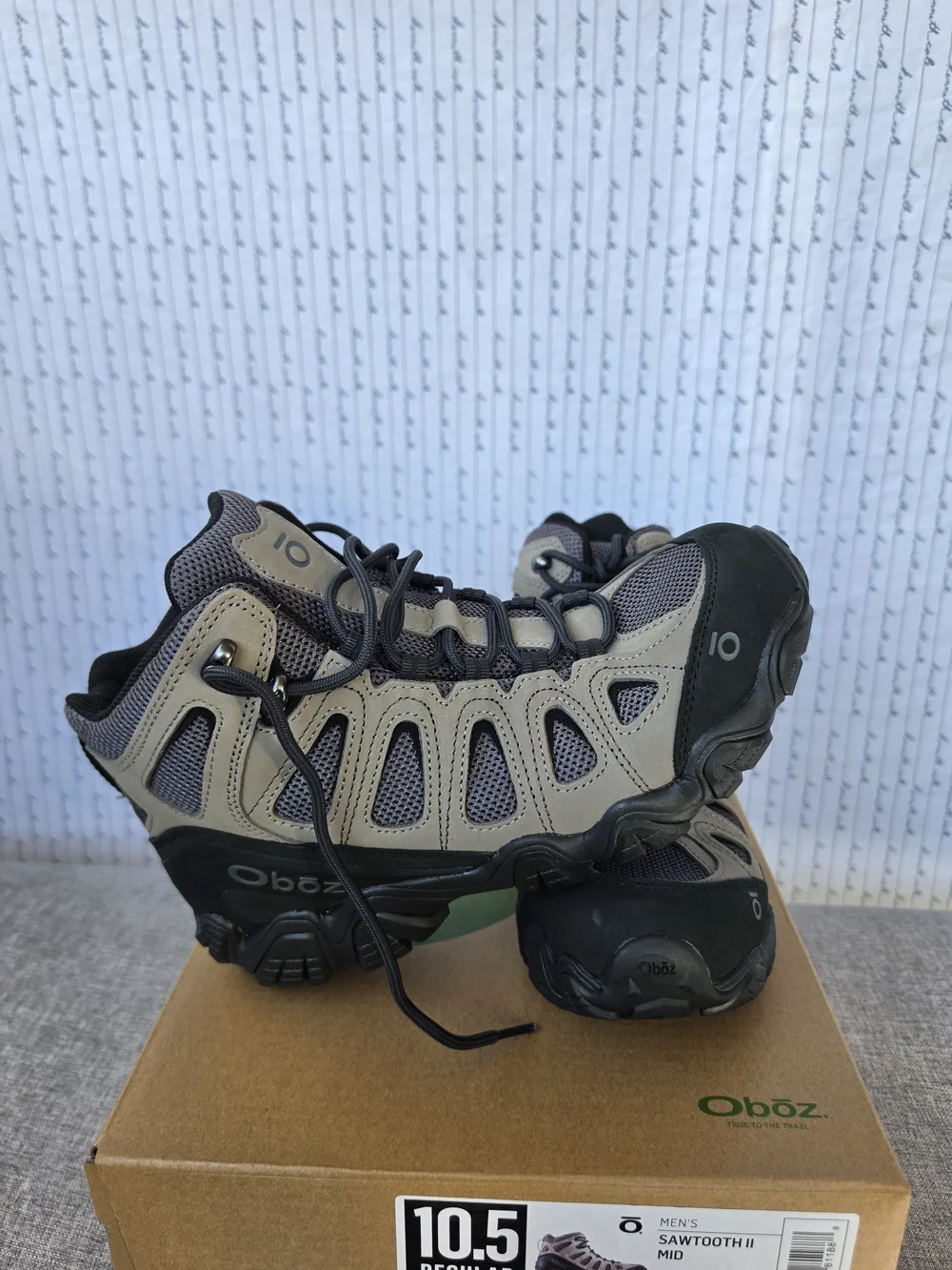 Oboz Men's Tan and Gray Boat-Style Outdoor Shoe
